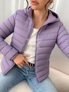 New Arrival 2026 Short Duck Down Coat Winter Jackets Women Puffer Bomber Jacket Hooded Zipper Reversible Waterproof Nylon - Product Image 5