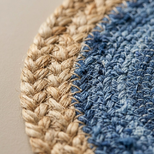 Decorative Jute Placemat with Cotton Dori <b>Round</b> Handmade EcoFriendly Dining <b>Table</b> <b>Mat</b> for Dining Room Bulk Supply Export Quality - Product Image 3