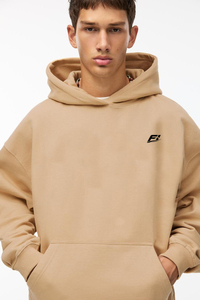 Men's Custom Logo Oversized Pullover Hoodies Heavyweight 100% Cotton Breathable 500GSM Drop Shoulder Sweatshirts streetwear - Product Image 2