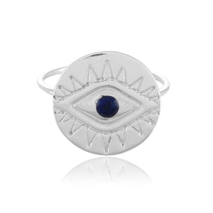 Colección de Anillos Sagrados Nazar |   Joyería de Protección Bohemia para Bodas y Fiestas con Lapislázuli en Engaste de Plata de Ley 925 - Product Image 1