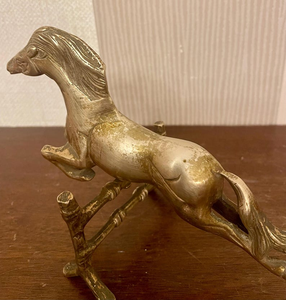Figurine de cheval au galop en laiton antique, sculpture équestre, statue d'animal en métal artisanale, décoration de table pour la maison ou le bureau - Product Image 2