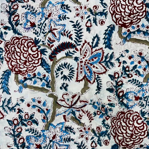 Tissu en coton imprimé au bloc, tissu imprimé au bloc de Jaipur, tissu imprimé au bloc Sanganeri, fabricant OEM en gros - Product Image 2