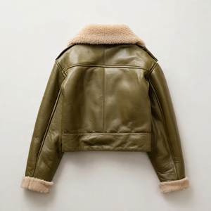 CHAQUETA DE CUERO Y PIEL DE LUJO DE ALTA CALIDAD PARA MUJER - Product Image 4