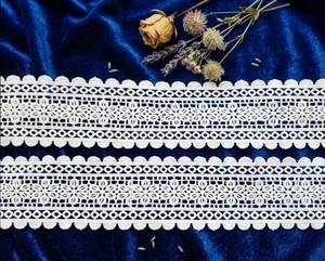 Hot Sale Premium White Polyester Floral <b>Lace</b> Trim – Durable Decorative Border for Apparel & Home Textiles - Product Image 3