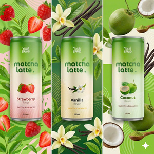 Venta al por mayor, marca privada, 250ml, latte de matcha 100% puro sin azúcar con sabor imperial, en lata de aluminio, helado adelgazante, origen Vietnam 8 - Product Image 6