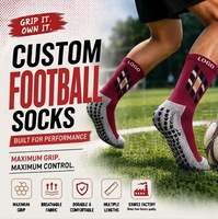 Chaussettes de football personnalisées à forte valeur ajoutée Chaussettes à prise en main d'usine Chaussettes antidérapantes