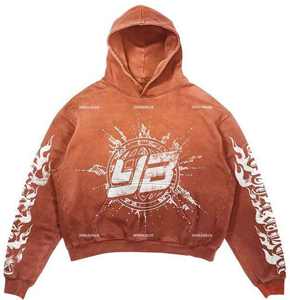 Ensemble 2 pièces unisexe tendance : pantalon de survêtement évasé et sweat à capuche, effet délavé, en coton, coupe ample, pour homme - Product Image 4