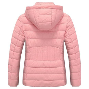 Custom Womens Black Puffer Jacket Winter Hooded Quilted Breathable Eco-Friendly Warm Coat Lightweight Insulated Cotton Lined - Product Image 4