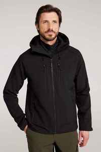 Chaqueta Acolchada con Capucha para Hombre, Negra, Cortavientos, con Cierre de Cremallera, Informal, para Invierno, Corte Regular, Forro Polar de Poliéster, Color Sólido - Product Image 6