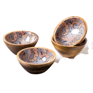 Bol rond en bois de manguier, finition brune, pour servir les aliments à la maison, dans les hôtels, lors de mariages, pour servir les plats et les en-cas. - Product Image 6