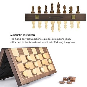 Handcrafted Jodhpur <b>Wood</b> <b>Chess</b> Checkers <b>Set</b> Wholesale - Artisan Carved - Product Image 4