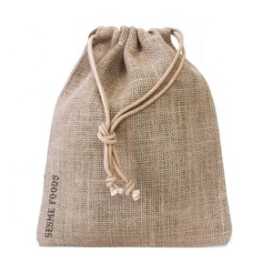 Pochette en jute pour mariage, sac cadeau de mariage/petit sac à cordon - Product Image 2