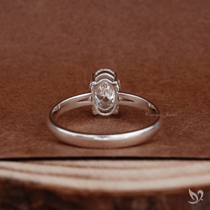 Bague de fiançailles classique ovale solitaire 1 carat certifiée IGI, or 10K, à sangle fendue, minimaliste, pour cadeau de mariage - Product Image 3