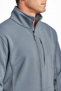 เสื้อแจ็คเก็ตกันน้ำสำหรับผู้ชาย RAPID SPORTS รุ่นคอตั้ง ซิปปิด แบบลำลอง สไตล์สตรีทแวร์ สีเทาอ่อน ขายส่ง - Product Image 5