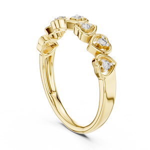 Bague en or jaune 14K 18K avec diamant de laboratoire brillant rond DEF VVS en forme de cœur, bijoux fins, cadeau d'anniversaire, OEM ODM, vente en gros - Product Image 4