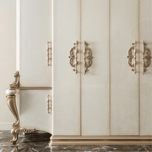 Armario de Madera Maciza de Estilo Victoriano Clásico Premium, Color Crema Marfil, Armario Minimalista de Lujo, Muebles de Dormitorio Personalizados - Product Image 5