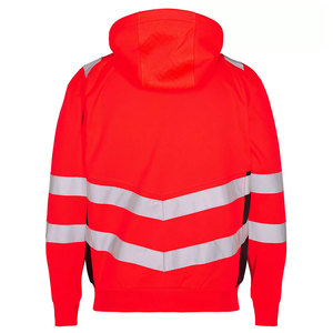 Men's Reflector Cotton Fleece Zipper Hoodie Winter Workwear Safety Clothing for Road & Construction Zip Jackets - Product Image 2