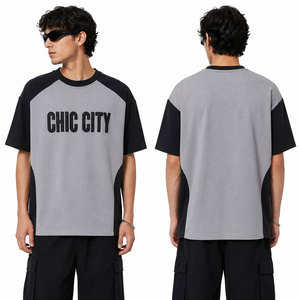 เสื้อยืดโอเวอร์ไซส์แขนแร็กแลนสีเทาดำสำหรับผู้ชาย ลายพิมพ์ตัวอักษร ดีไซน์ลำลอง คอกลม ผ้าถักเนื้อนุ่ม ทรงพอดีตัว - Product Image 6