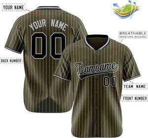Custom Men Baseball Jersey Button Full Sleeve Shirt Contrast <b>Piping</b> Trim Team Uniform 100% Polyester Anti-Bacterial Breathable - Product Image 2