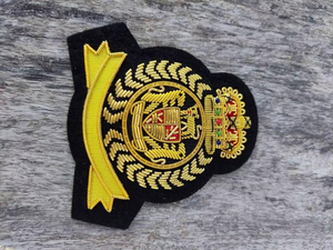 Handmade Embroidered Custom Bullion Wire Patches Sustainable Fabric 3D Badges Washable Rhinestone Safety <b>Pin</b> Design - Product Image 2