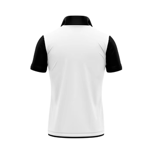 Polo homme noir et blanc à manches courtes, couleur unie, tricoté en polyester, décontracté, respirant, coupe classique, logo sur le devant - Product Image 3