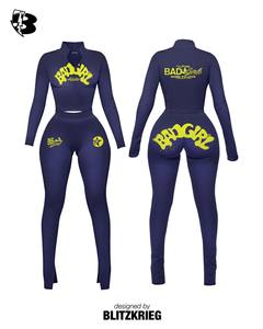 ชุดเซ็ตเสื้อครอปซิปสีน้ำตาลและเลกกิ้ง |   ชุดเซ็กซี่เข้ารูปสไตล์สตรีทแวร์ |   ลอสแอนเจลิส แบรนด์ Born to Love ชุดเสื้อผ้า OEM ผลิตภายใต้แบรนด์ส่วนตัว - Product Image 6