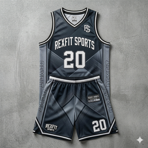 Maillots de basket-ball pour hommes Rexfit, design personnalisé, respirants, séchage rapide, réversibles, ensemble d'uniformes de basket-ball personnalisés - Product Image 6