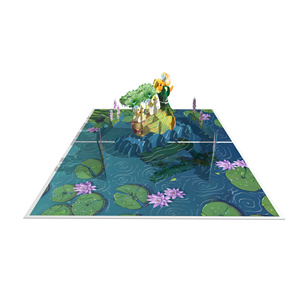 Tarjeta de Felicitación 3D Ecológica Premium con Diseño de Estanque de Patos, Hecha a Mano con Papel Artístico, Regalo para Cumpleaños, Día de la Madre - Product Image 4