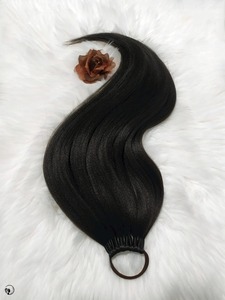 <b>Top</b> Selling Remy Human Hair Ponytail Extensions Soft <b>Silky</b> Texture Natural Look Easy Daily Wear Hairpiece Available For Sale - Product Image 3