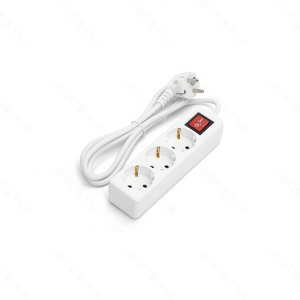 Multipresa a 3 vie da 1,5 m con interruttore per uso ufficio, in plastica - Product Image 2