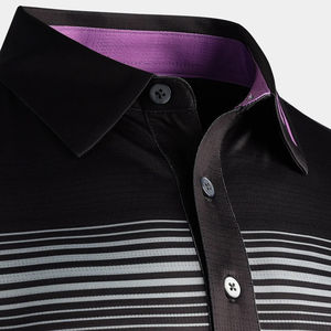 Nouveau style T-shirt de golf personnalisé pour homme coupe ajustée, col lame, manches courtes, en coton, grandes tailles, vente en gros - Product Image 2