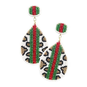 Fashion Jewelry Seed Bead <b>Earrings</b> Drop Shape Multi Color Embroidered <b>Handmade</b> <b>Earrings</b> From India for Women and Girls - Product Image 4
