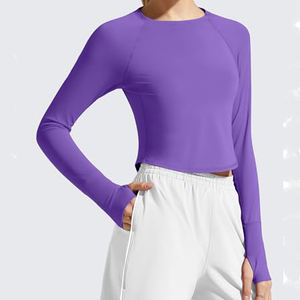 Top de Yoga de Diseño de Alta Calidad para Mujer, Color Liso, Secado Rápido, Servicio OEM, Logotipo Personalizado, Empaque Personalizado, Fabricantes ODM de Tops de Yoga - Product Image 4