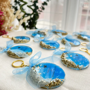 Custom Resin Blue Keychain Personalized <b>Name</b> Bow Handmade Keychain Fashion Bag Accessories Gift for Her - Product Image 3