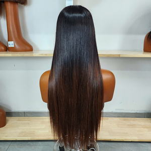 Peluca de cabello humano Rebecca Silky Straight Swiss Lace, larga, resistente al calor, de 24 pulgadas, con frente de encaje ombre rubio para mujeres negras. - Product Image 4