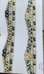 Tela de encaje bordada de diseño elegante al por mayor para vestidos, ribete de encaje floral bordado, proveedor y fabricante de textiles para prendas de vestir - Product Image 3