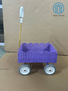 Cochecito de Mimbre Hecho a Mano para Muñecas, Juguete de Ratán, Carrito de Juego para Niños, Decoración para Cuarto de Bebé - Product Image 3