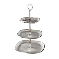 Support à gâteau décoratif à 3 étages, plateau à gâteau en métal poli brillant, centre de table de mariage de luxe, support à gâteau en métal à trois étages