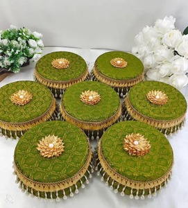 Handmade Brocade Silk Laddu <b>Box</b> Stainless Steel Mithai <b>Box</b> Wedding Return Gift Shagun <b>Box</b> Decorative <b>Sweet</b> Container 250g 500g - Product Image 6