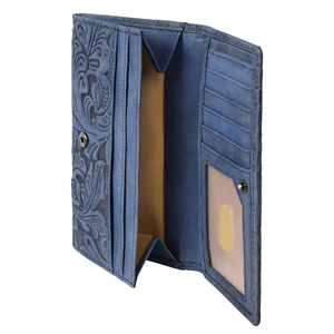 Premium Embossed Genuine Leather Ladies <b>Long</b> Clutch Wallet Snap Closure Card Holder Cash Organizer Elegant Fashion <b>Purse</b> - Product Image 3