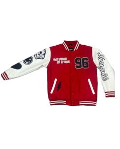 เสื้อแจ็คเก็ตบอมเบอร์ลำลองสำหรับผู้ชาย ผ้าขนสัตว์ สำหรับฤดูหนาว ปักลายพิมพ์นูน คอเต่าแบบกลับด้านได้ แห้งเร็ว ระบายอากาศได้ดี - Product Image 6