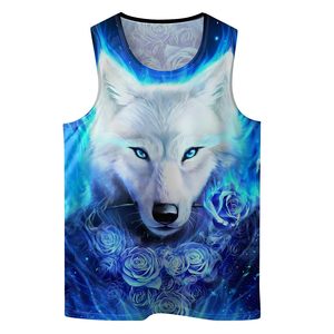 Débardeur Homme Personnalisé OEM avec Impression 3D par Sublimation, Motif Loup Intégral, T-shirt Décontracté sans Manches pour l'Été, Style Streetwear, Gilet de Sport - Product Image 1