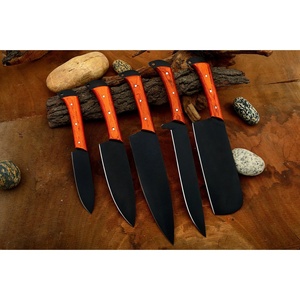 Juego de Cuchillos de Chef Profesionales de Acero Inoxidable de 5 Piezas, Hechos a Mano por Ahmad Fabric, Mango de Resina, Funda de Cuero, Diseño Moderno, Personalizable - Product Image 3