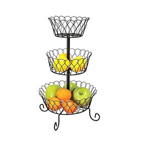 Corbeille à fruits moderne personnalisable en fer pour comptoir, pour le rangement des fruits frais, organisateur décoratif pour table à manger - Product Image 1