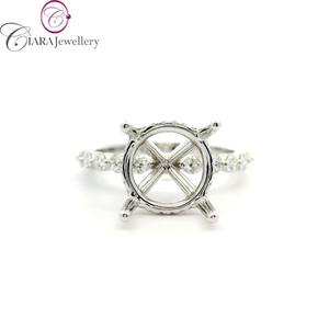 NUEVO MODELO 18K Au750 Blanco/Amarillo/Oro rosa y anillo de compromiso de dos tonos con forma redonda de diamante natural de 4.00CT para boda - Product Image 1