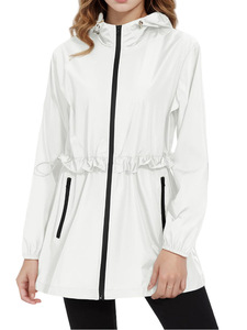 Chaqueta Impermeable Verde Casual con Capucha para Mujer, Abrigo con Cordón Ajustable en la Cintura, Ropa de Lluvia, Cortavientos de Moda para Exteriores, Nueva Prenda Superior Femenina - Product Image 5
