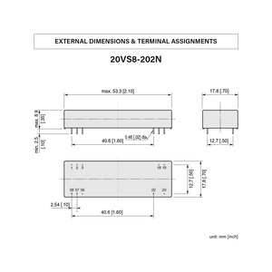 Bộ khuếch đại cách ly 20vs8-202y, IC lai tùy chỉnh (kích thước nhỏ, cách ly đầu vào, loại SIP) - Product Image 2