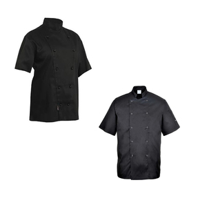 Camisa de Chef Ejecutiva Blanca OEM, 100% Algodón, Transpirable, Unisex, Manga Corta, Logotipo Personalizado, Marca Personalizada, Cocina, Restaurante, Bar - Product Image 5