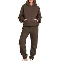 Setelan Olahraga 2-Potong Unisex Katun Logo Kustom Tali Serut Fleece Ramah Lingkungan Streetwear Pullover Heavyweight Oversize