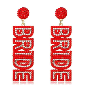 Boucles d'oreilles créoles plaquées argent, légères, de luxe léger, très tendance, avec broderie artisanale et perles de rocaille en forme de gouttes, idéales pour mariages et cadeaux - Product Image 4